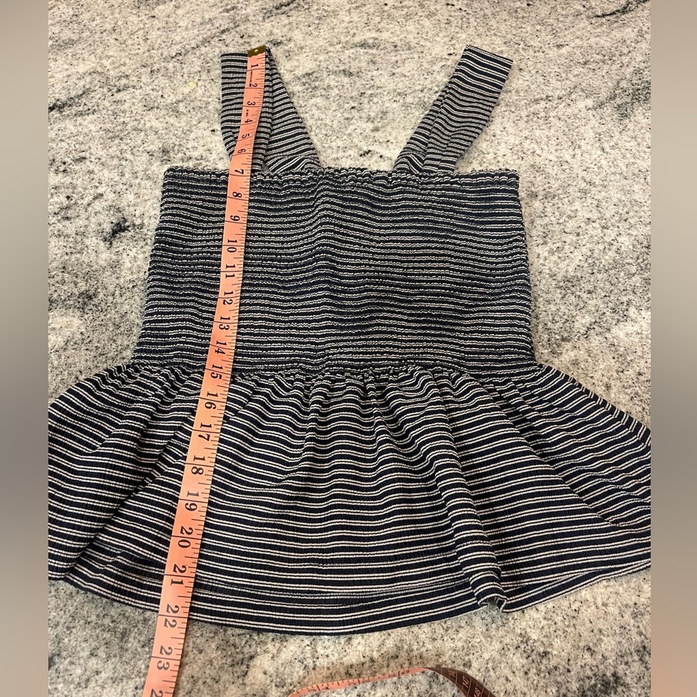 Madewell Black and White Fitted Peplum Tank Top - Picture 4 of 4